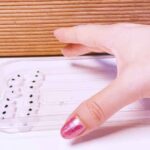 Oude lente-ui-zaden op nat wc-papier in een plastic bakje voor een kiemtest